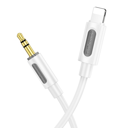 Аудиокабель BOROFONE BL20 True sound AUX Jack 3,5 (m) - Lightning (m), 1 м, белый фото
