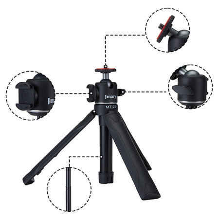 Штатив-трипод/монопод JMARY MT-29, напольный / настольный, 15,5 - 42 см, черный фото