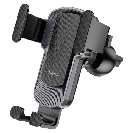 Автомобильный держатель HOCO CA103 Vertical & horizontal, зажимной, на воздуховод, черный+серый металлик фото