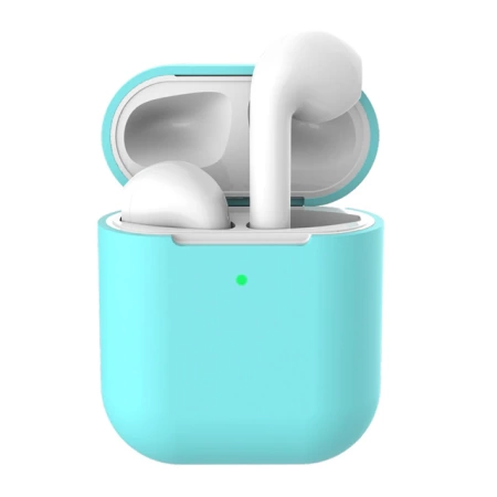 Чехол силиконовый для Airpods 2, небесно-синий (20) фото