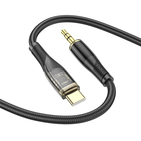Аудиокабель HOCO UPA25 AUX Jack 3,5 (m) - Type-C (m), 1 м, черный фото