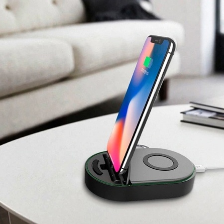 Беспроводное зарядное устройство TOTU CACW-02 Multifuction с Кабелем USB - Micro, черный фото