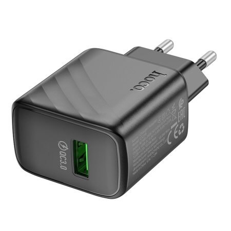 Сетевое зарядное устройство HOCO CS21A Rich 1xUSB, 18W, черный фото