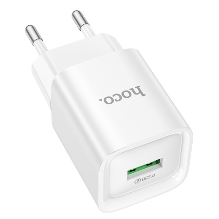 Сетевое зарядное устройство HOCO C145A Charm 1xUSB, 18W, белый фото