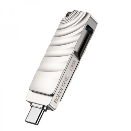 USB флеш-накопитель BOROFONE BUD3 Soul, USB 3.0/Type-C, 128GB, серебристый фото