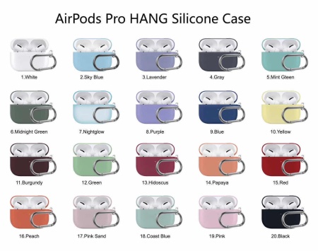 Чехол силиконовый с карабином для Airpods Pro, малиновый (13) фото