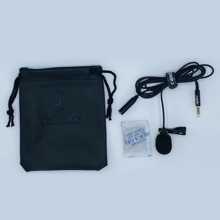 Микрофон петличный проводной CANDC DC-C5, Jack 3.5mm+AUX, черный фото