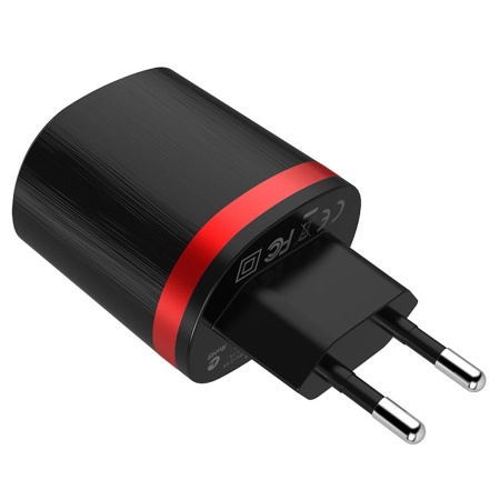 Сетевое зарядное устройство BOROFONE BA7A FlashPlug 2xUSB, 2.4A, черный фото