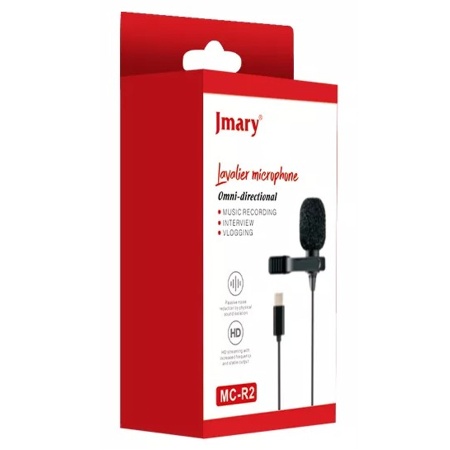 Микрофон петличный проводной JMARY MC-R2, Type-C, 2 м, черный фото