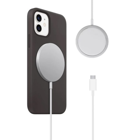 Беспроводное зарядное устройство MagSafe COTEetCI CS5702 MagSafe Charger с Кабелем Type-C, 15W, белый фото