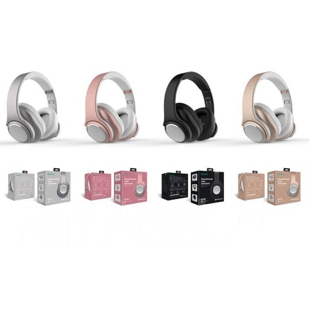 Беспроводные наушники/колонка SODO MH10, Bluetooth + AUX, розовое золото фото