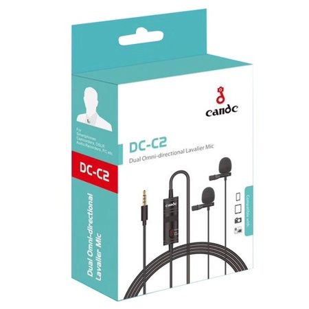 Микрофон петличный проводной CANDC DC-C2, Jack 3.5mm, черный фото
