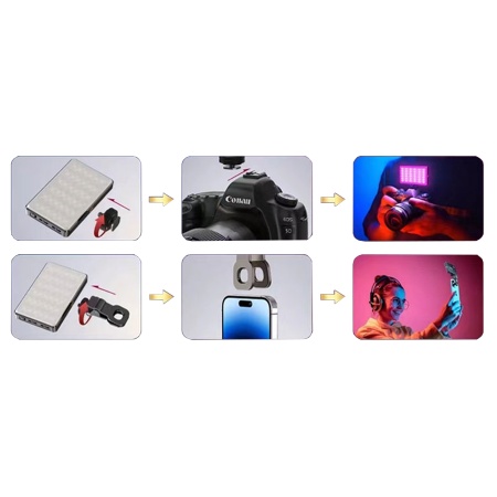 Светодиодный осветлитель JMARY FM-150RGB, 3000mAh, кабель Type-C, черный фото