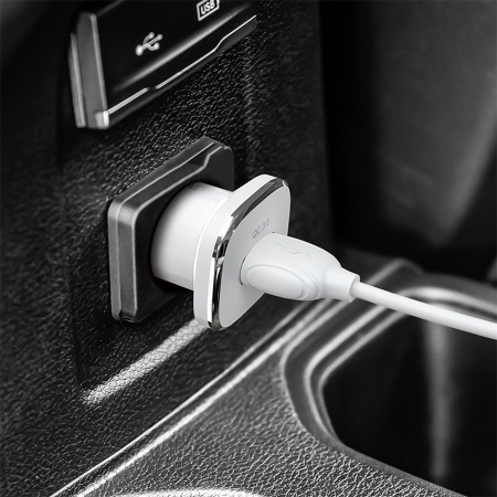Автомобильное зарядное устройство BOROFONE BZ12A Lasting, 1xUSB, 3A, 18W, белый фото