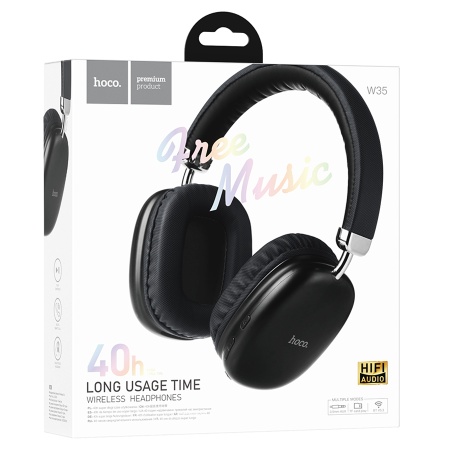 Беспроводные наушники накладные HOCO W35, Bluetooth, черный фото