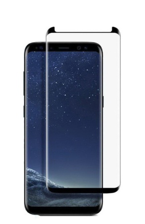 Защитное стекло для Samsung S8 Plus/S9 Plus, Full Glue 3D, с вырезом под камеру и датчики, прозрачный+черная рамка фото
