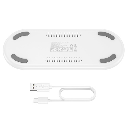 Беспроводное зарядное устройство BOROFONE BQ19 Powerful 3-in-1 для iPhone+Airpods+Apple Watch, 3A, 5W/7.5W/10W/15W, белый фото