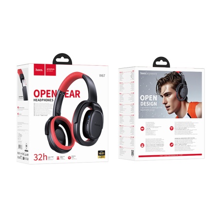 Беспроводные наушники накладные HOCO W67 Rhyme, Bluetooth, черный фото
