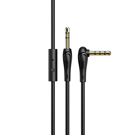 Аудиокабель HOCO UPA15 AUX с микрофоном Jack 3,5 (m) - Jack 3,5 (m), 1 м, черный фото