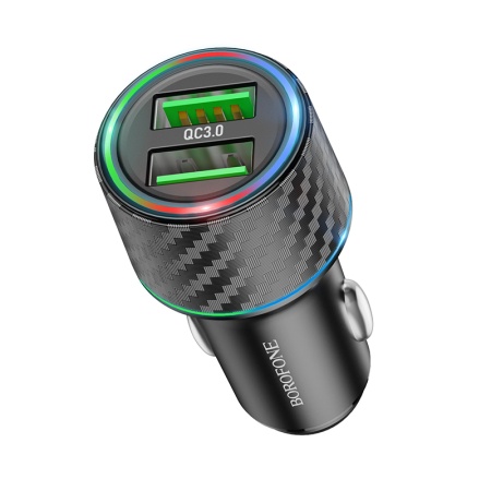Автомобильное зарядное устройство BOROFONE BZ21A Brilliant, 2xUSB, 36W, черный фото