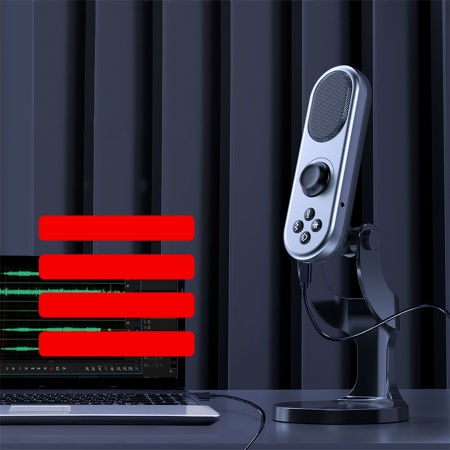 Микрофон универсальный кардиоидный JMARY MC-PW7, Type-C+Lightning+Jack 3.5mm, 1.8 м, черный фото