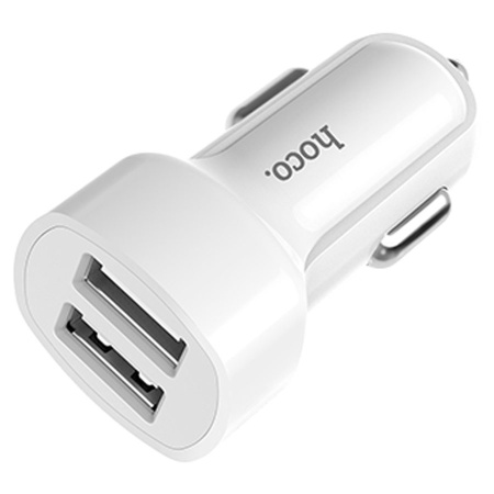 Автомобильное зарядное устройство HOCO Z2A, 2xUSB с Кабелем USB - Lightning, 2.4A, белый фото