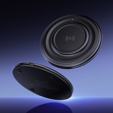 Беспроводное зарядное устройство BOROFONE BQ40 Crown с Кабелем USB - Type-C, 5W/7.5W/10W/15W, черный фото