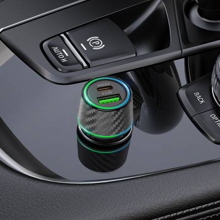 Автомобильное зарядное устройство BOROFONE BZ21 Brilliant, 1xUSB + 1xUSB-C, 48W, черный фото