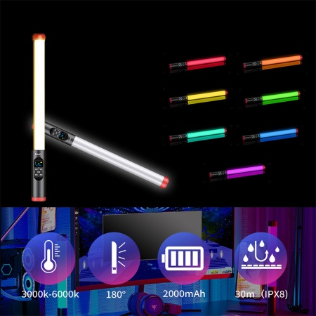Светодиодный осветлитель JMARY FM-128RGB, 3000mAh, черный фото