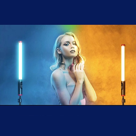 Светодиодный осветлитель JMARY FM-128RGB, 3000mAh, черный фото