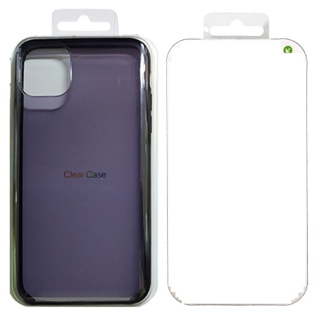 Чехол Clear Case пластиковый для iPhone 12 Pro Max 6.7", темно-прозрачный фото