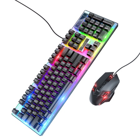 Клавиатура и мышь игровые HOCO GM18 Luminous, USB, черный