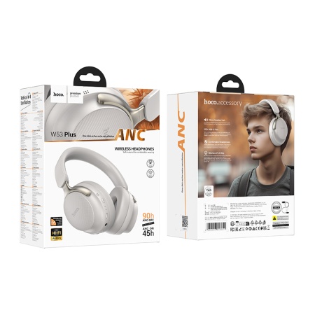 Беспроводные наушники накладные HOCO W53 Plus, Bluetooth, серый фото
