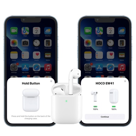 Беспроводные наушники TWS HOCO EW41, Bluetooth, белый фото