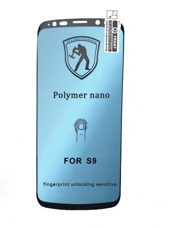 Защитная пленка Polymer nano для Samsung S9, Full Glue 3D, чувствителен к отпечатку, прозрачный+черная рамка фото