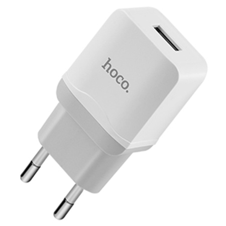 Сетевое зарядное устройство HOCO C22A Little 1xUSB с Кабелем USB - Lightning, 2.4A, 10.8W, белый фото
