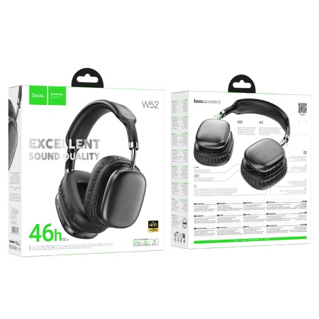 Беспроводные наушники накладные HOCO W52 Wonderful, Bluetooth, черный фото