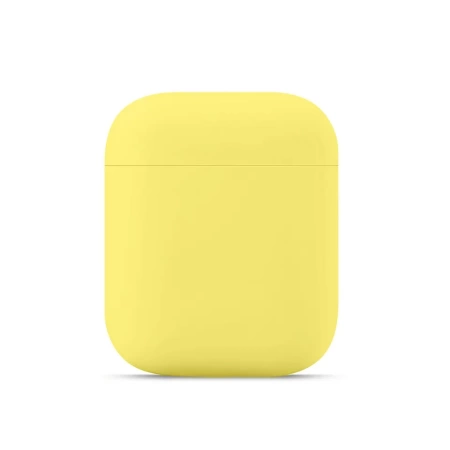 Чехол силиконовый Case Protection для Airpods 1/2, лимонный желтый (4) фото