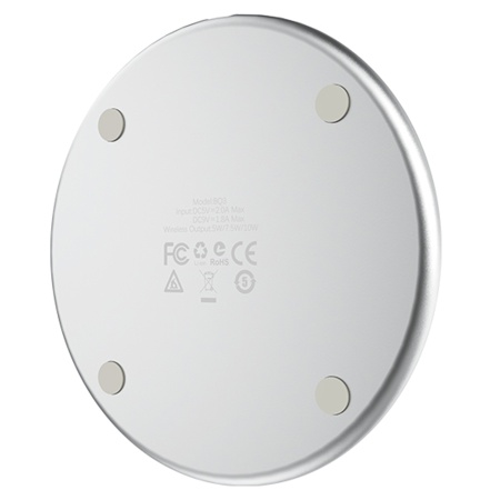 Беспроводное зарядное устройство BOROFONE BQ3 Preference с Кабелем USB - Micro, 2A, 5W/7.5W/10W, серебристый фото