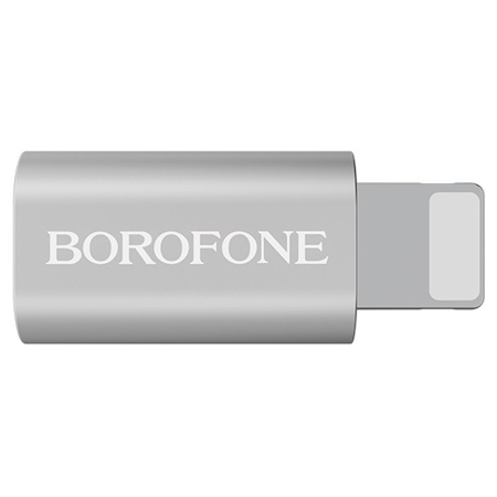 Переходник/Адаптер BOROFONE BV5 Lightning (m) - MicroUSB (f), серебристый фото