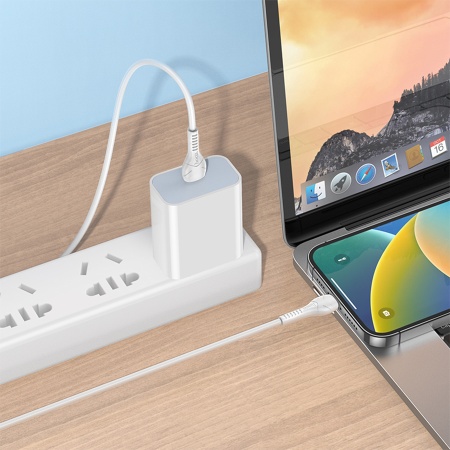 Кабель USB-C HOCO X37 Cool Type-C - Lightning, 1 м, белый фото