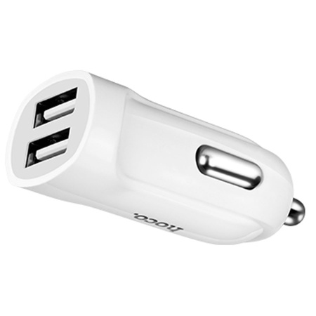 Автомобильное зарядное устройство HOCO Z2A, 2xUSB с Кабелем USB - Lightning, 2.4A, белый фото