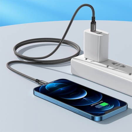 Кабель USB-C HOCO X14 Double speed Type-C - Lightning, 3A, 20W, 1 м, черный фото