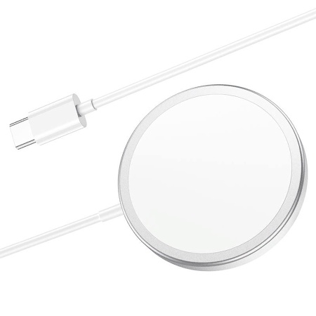 Беспроводное зарядное устройство MagSafe COTEetCI CS5702 MagSafe Charger с Кабелем Type-C, 15W, белый фото