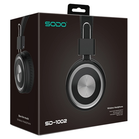 Беспроводные наушники накладные SODO SD-1002, Bluetooth + AUX, коричневый фото