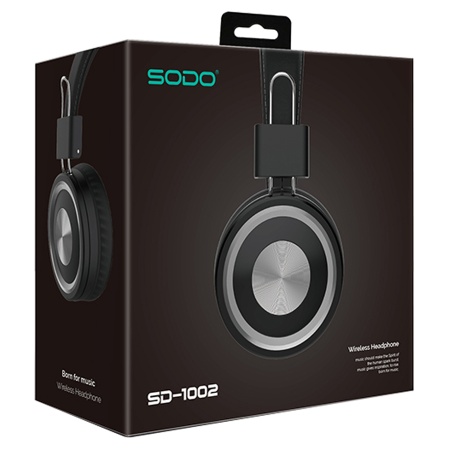 Беспроводные наушники накладные SODO SD-1002, Bluetooth + AUX, серый фото