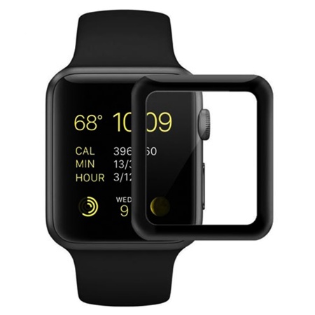 Защитное стекло COTEetCI 4D для Apple Watch 3, Full Glue 3D, 42mm, прозрачный+черная рамка фото
