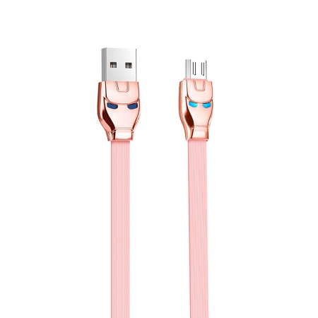 Кабель USB HOCO U14 Steel man USB - MicroUSB, 2.4А, 1.2 м, розовое золото фото