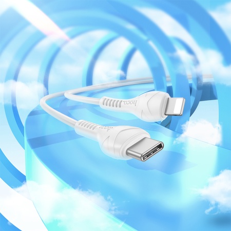 Кабель USB-C HOCO X37 Cool Type-C - Lightning, 1 м, белый фото
