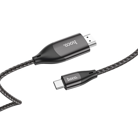 Видеокабель HOCO UA16 HDMI (m) - Type-C (m), 2 м, серый металлик фото